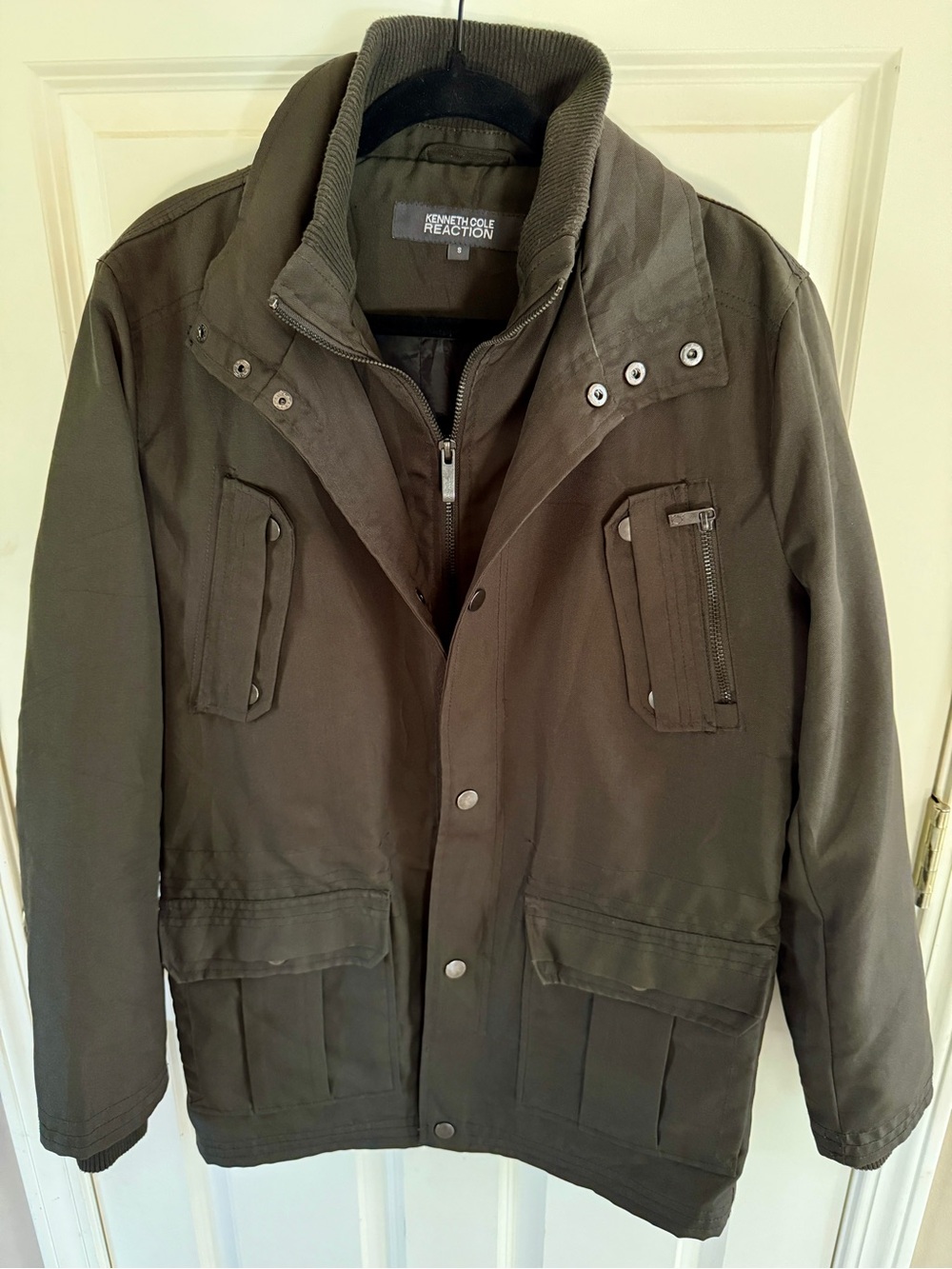Kenneth Cole Reaction Men's Olive Green Utility Field Jacket Size Small